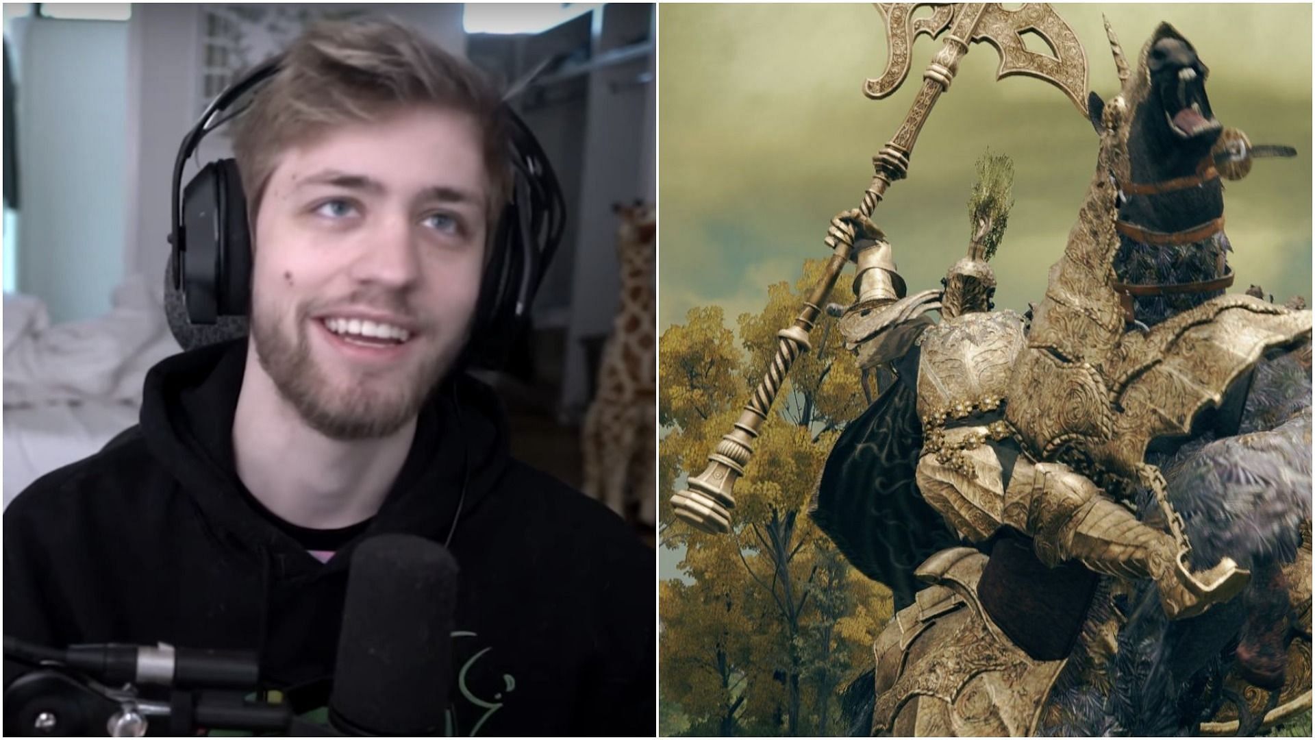 Sodapoppin dies from a perfect counter in Elden Ring (Image via Twitch/Sodapoppin and FromSoftware Inc.)