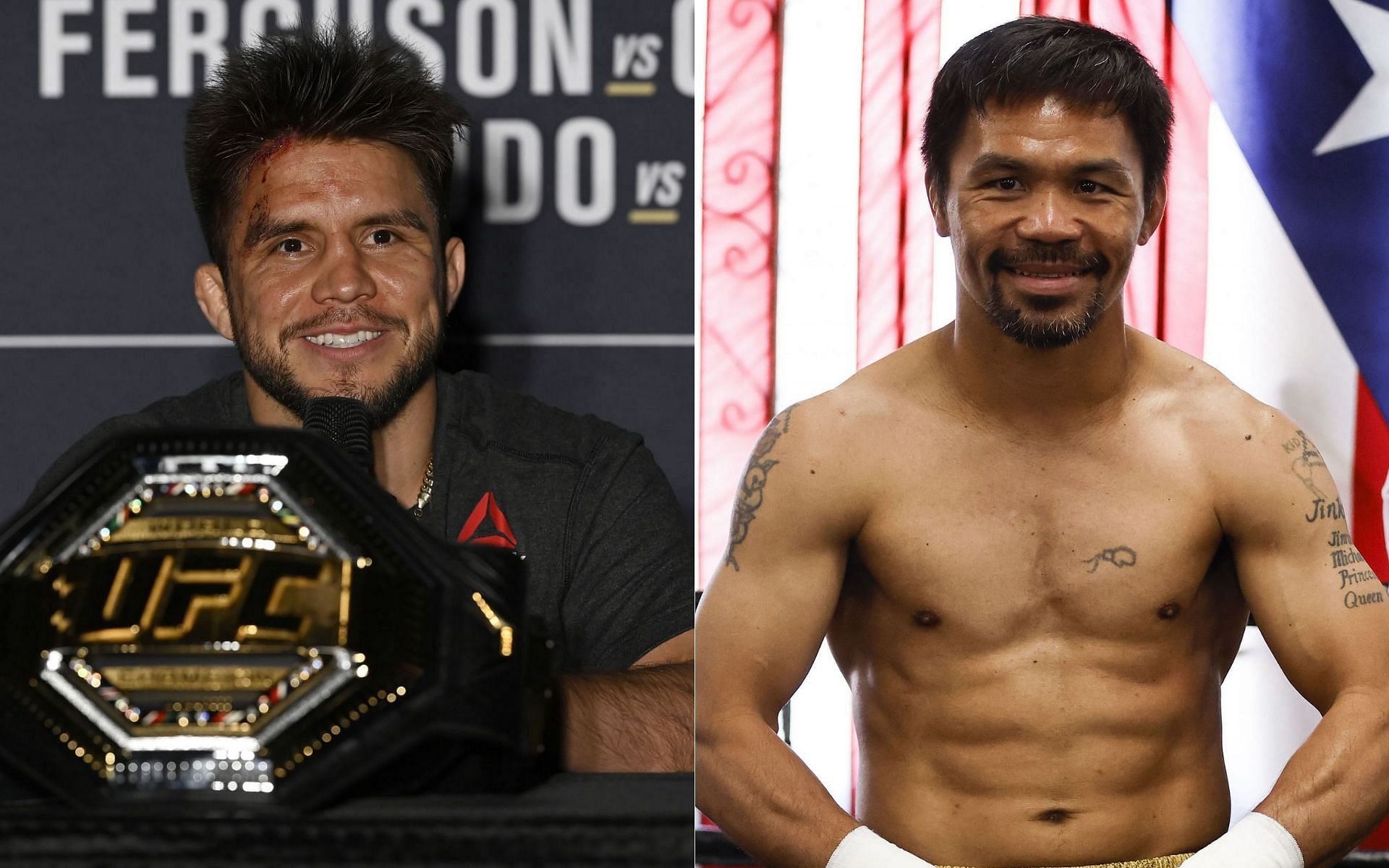 Henry Cejudo (left) and Manny Pacquiao (right)