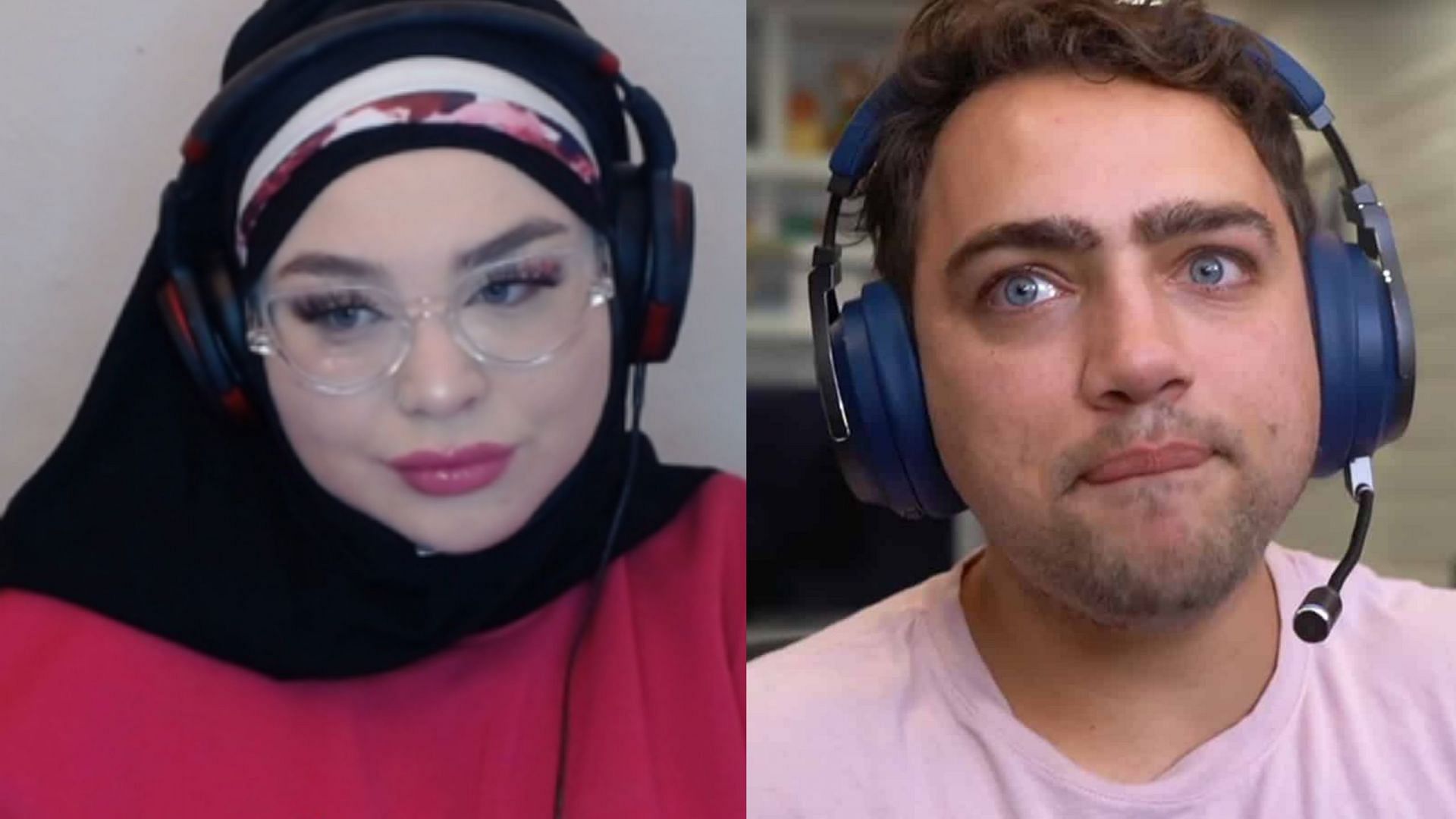 Frogan compares her facial features to Mizkifs&#039;s (Images via Twitch/Forgan and Twitch/Mizkif)