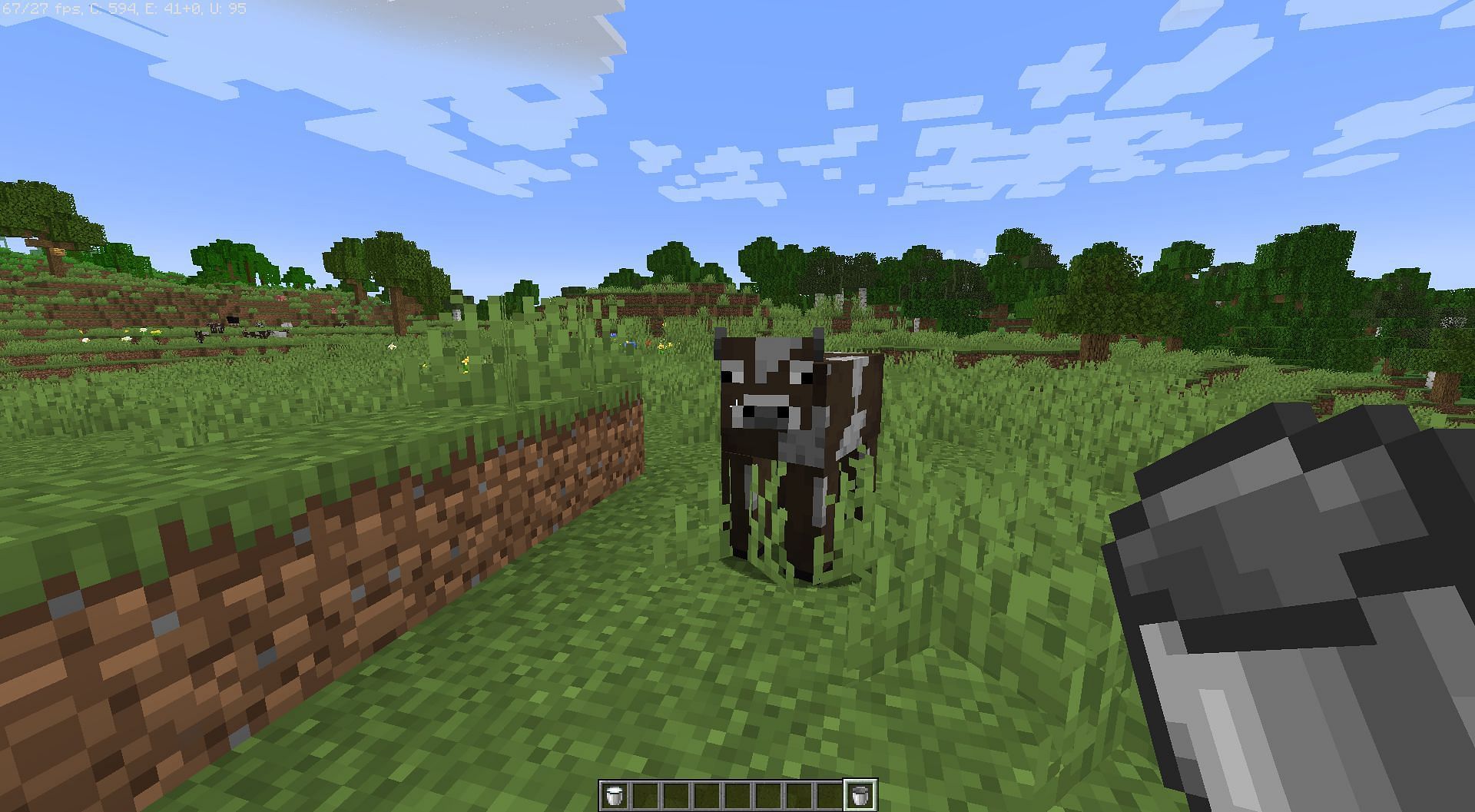 Get milk from cows, mooshrooms, or goats (Image via Minecraft)