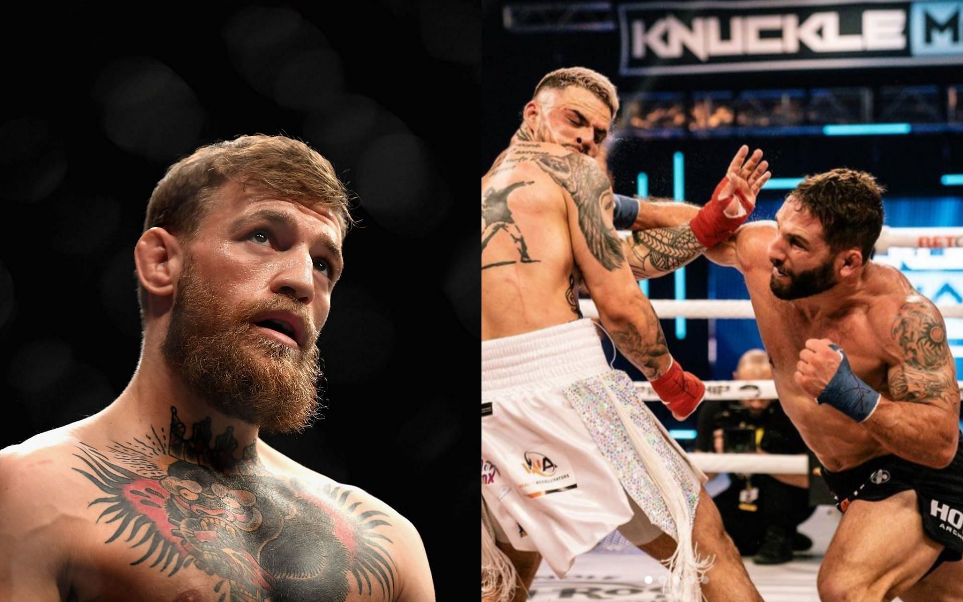 Conor McGregor (left), Chad Mendes vs. Joshuah Alvarez (right) (PC: @chadmendes on Instagram and Getty)