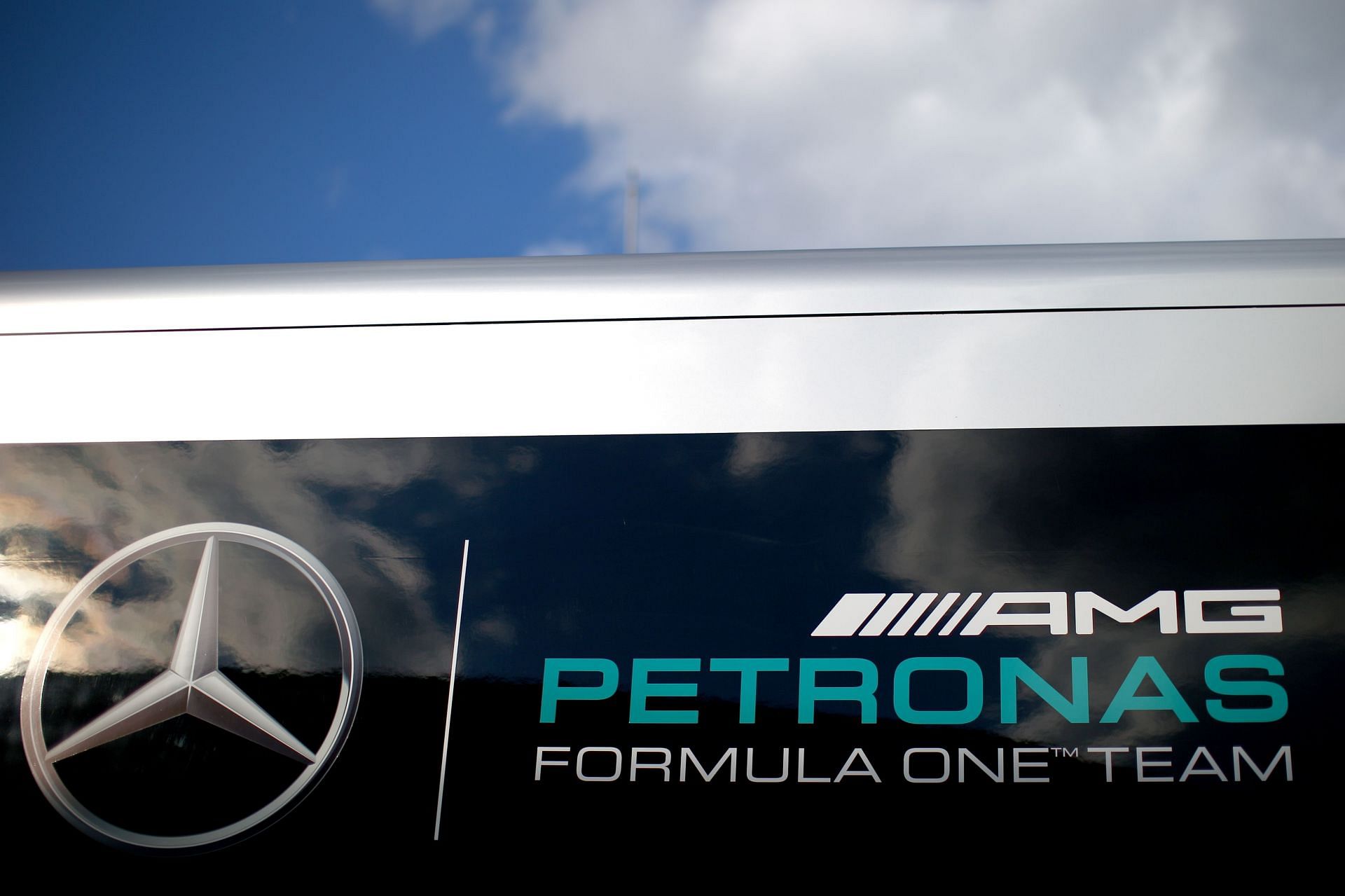 A general view of the Mercedes GP motorhome in the paddock in Spielberg, Austria (Photo by Mark Thompson/Getty Images)