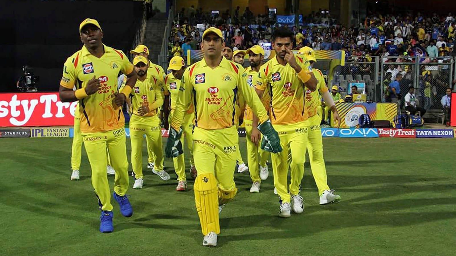 The CSK jersey features ten brands - six on the shirt, two on the pants and two on the cap.