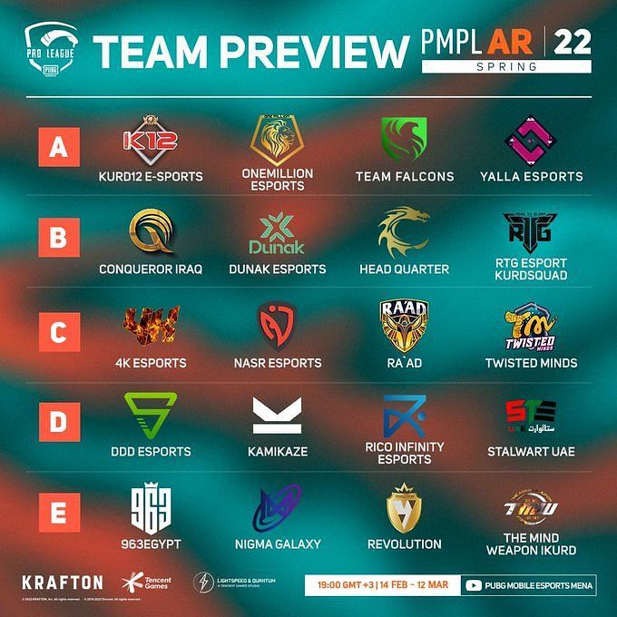 PMPL Arabia 2022 Spring: Teams, format, and more