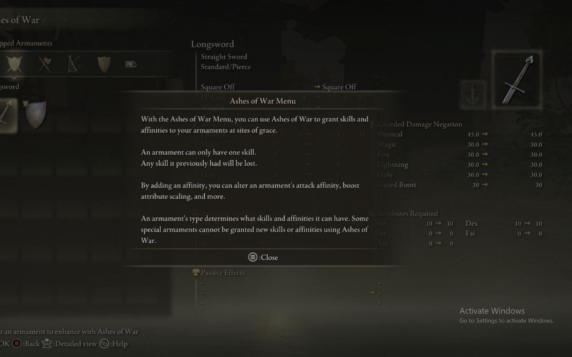 Players can use skills to customize weapons. (Image via FromSoftware)