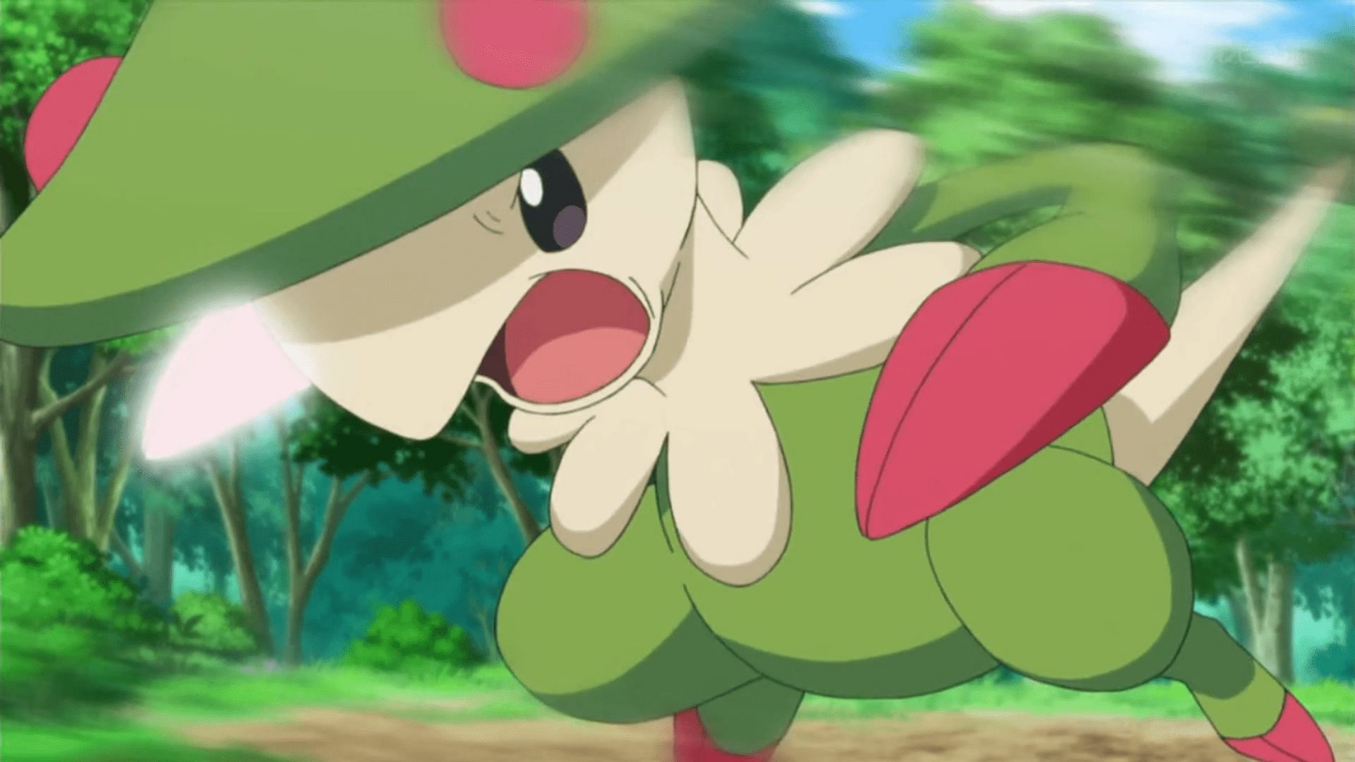 Breloom using Mach Punch in the anime (image via The Pokemon Company)