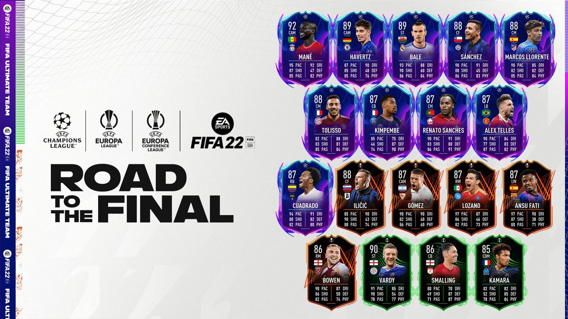 FIFA 22 has revealed a full team of Road to the Final cards (Image via EA Sports)