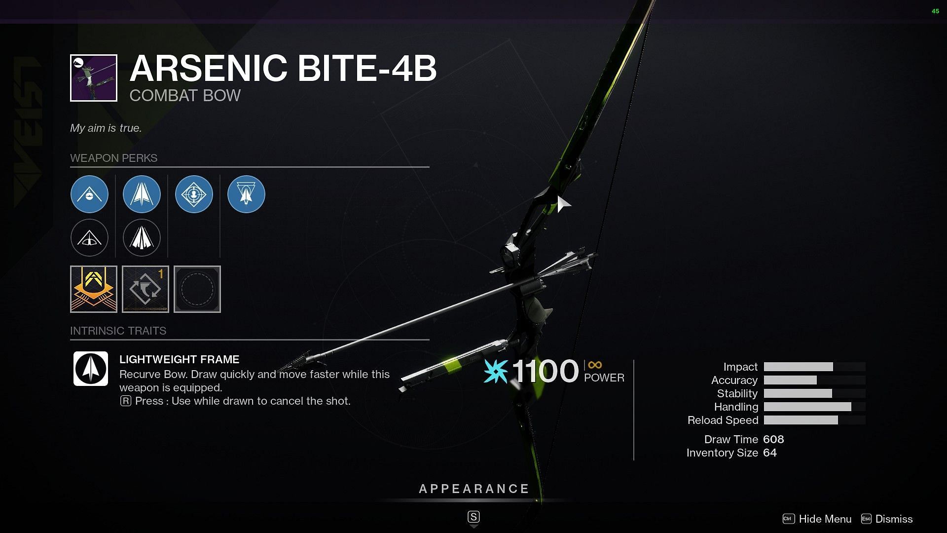 Legendary Bow Arsenic Bite-4B (Image via Destiny 2)