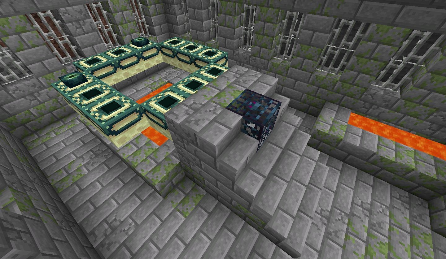 End portal room in Stronghold (Image via Minecraft)