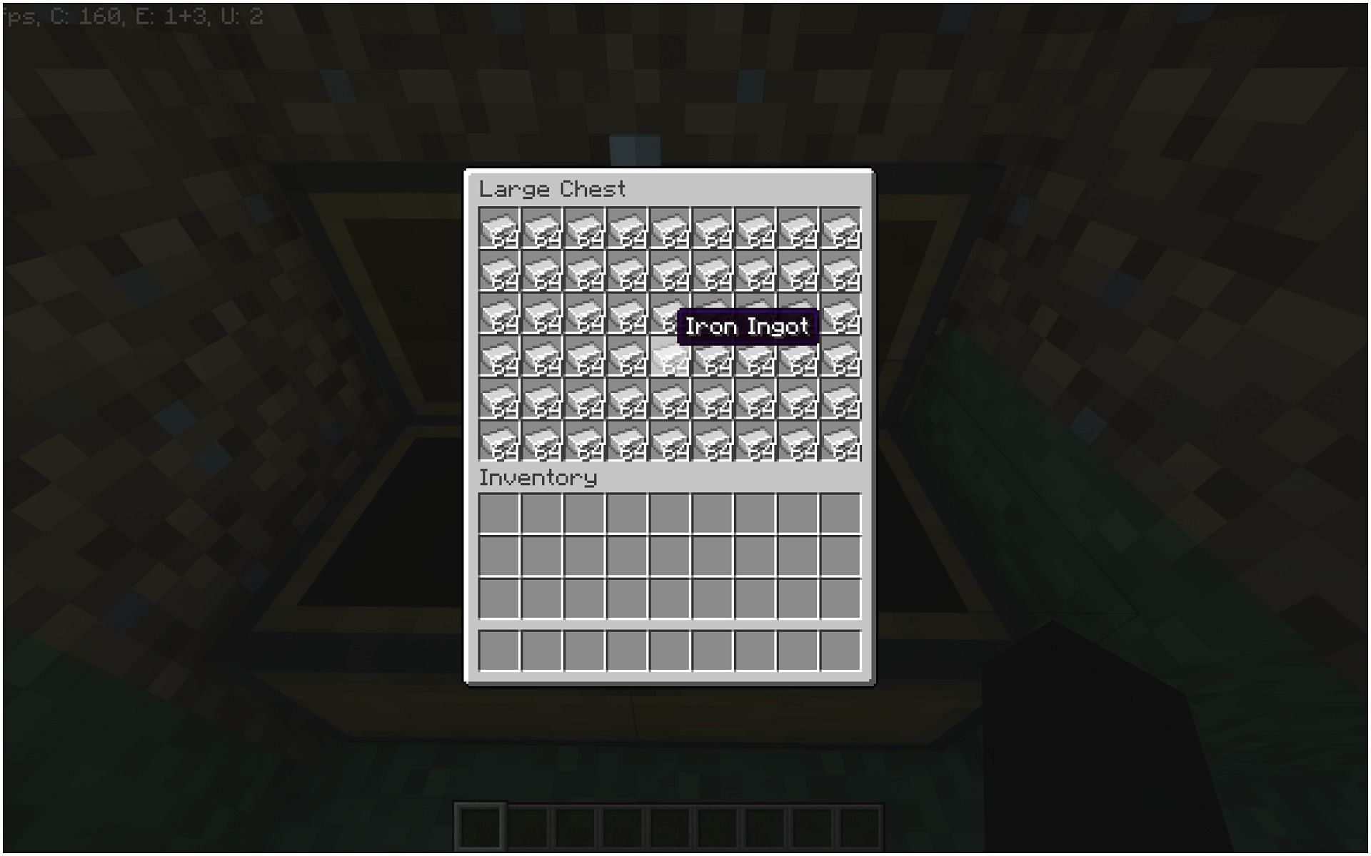 A surplus of iron ingots (Image via Minecraft)