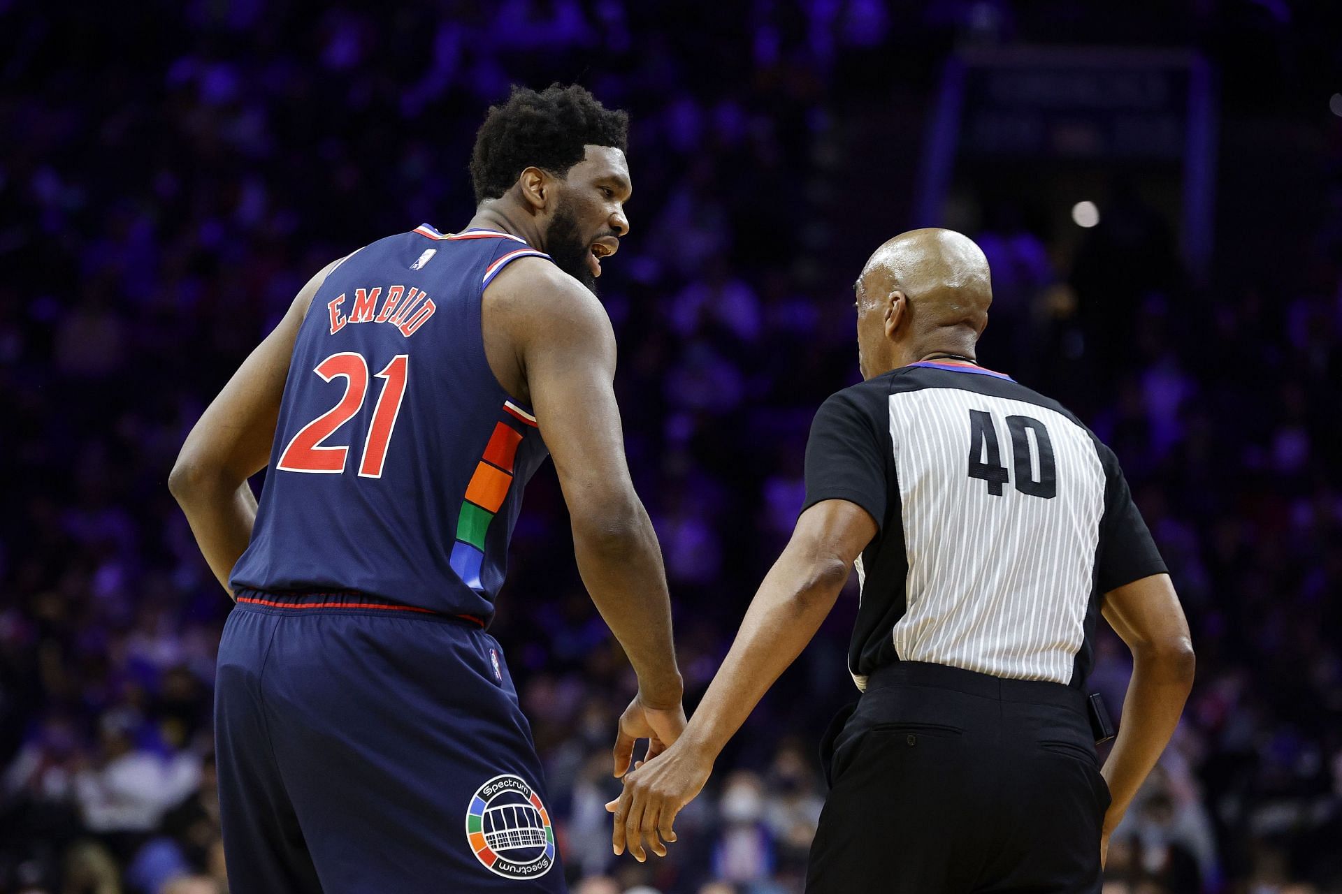 “He’s already taking Shaqtin’ lessons from The Beard” – Shaquille O’Neal jokes about Joel Embiid’s failed step back 3
