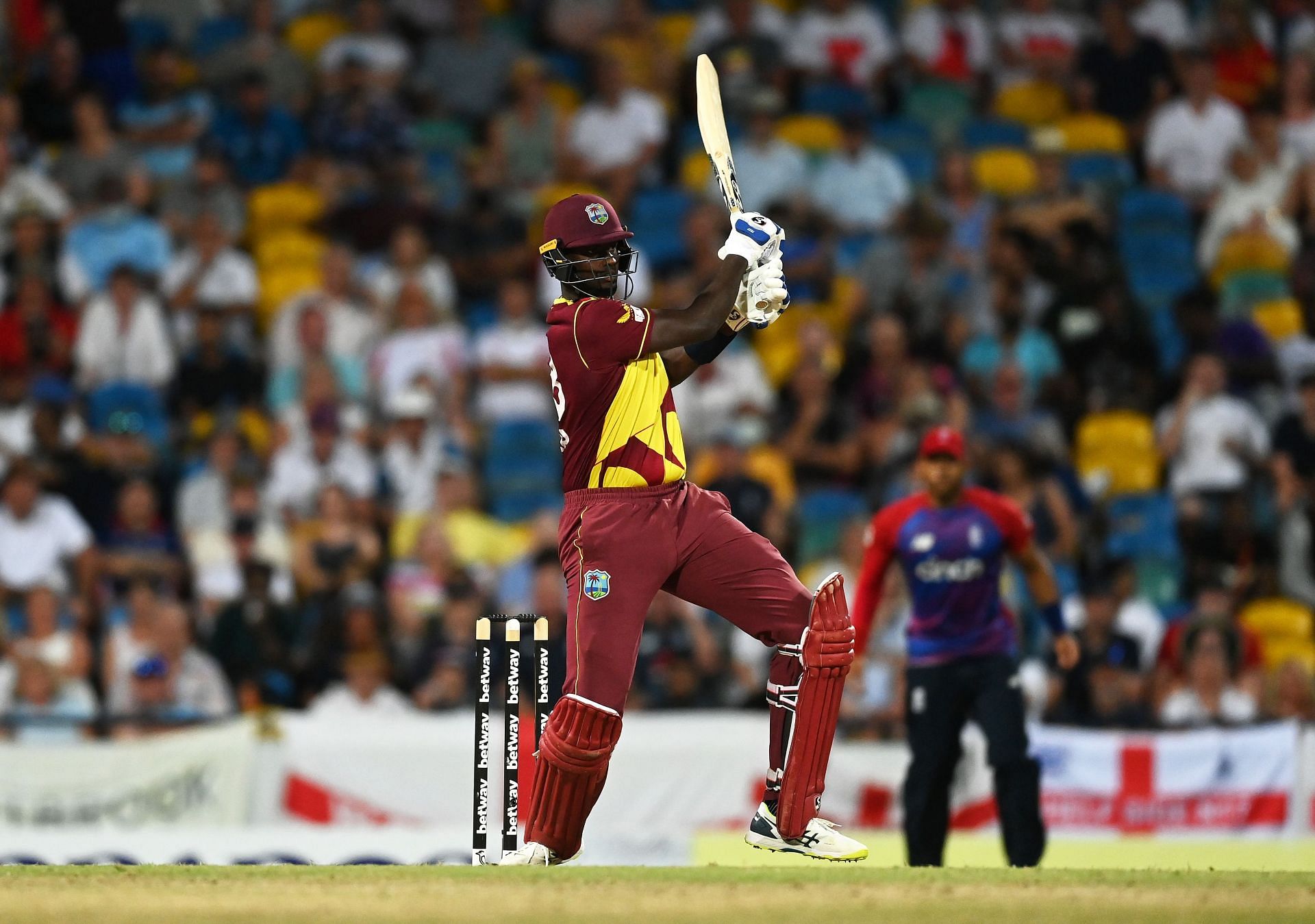 The former Windies skipper batting against England. Pic: Getty Images