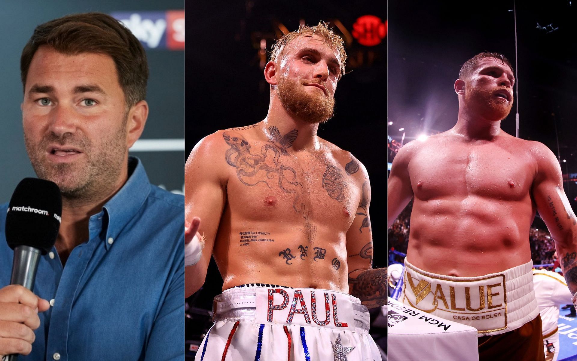 Eddie Hearn, Jake Paul, and Canelo Alvarez