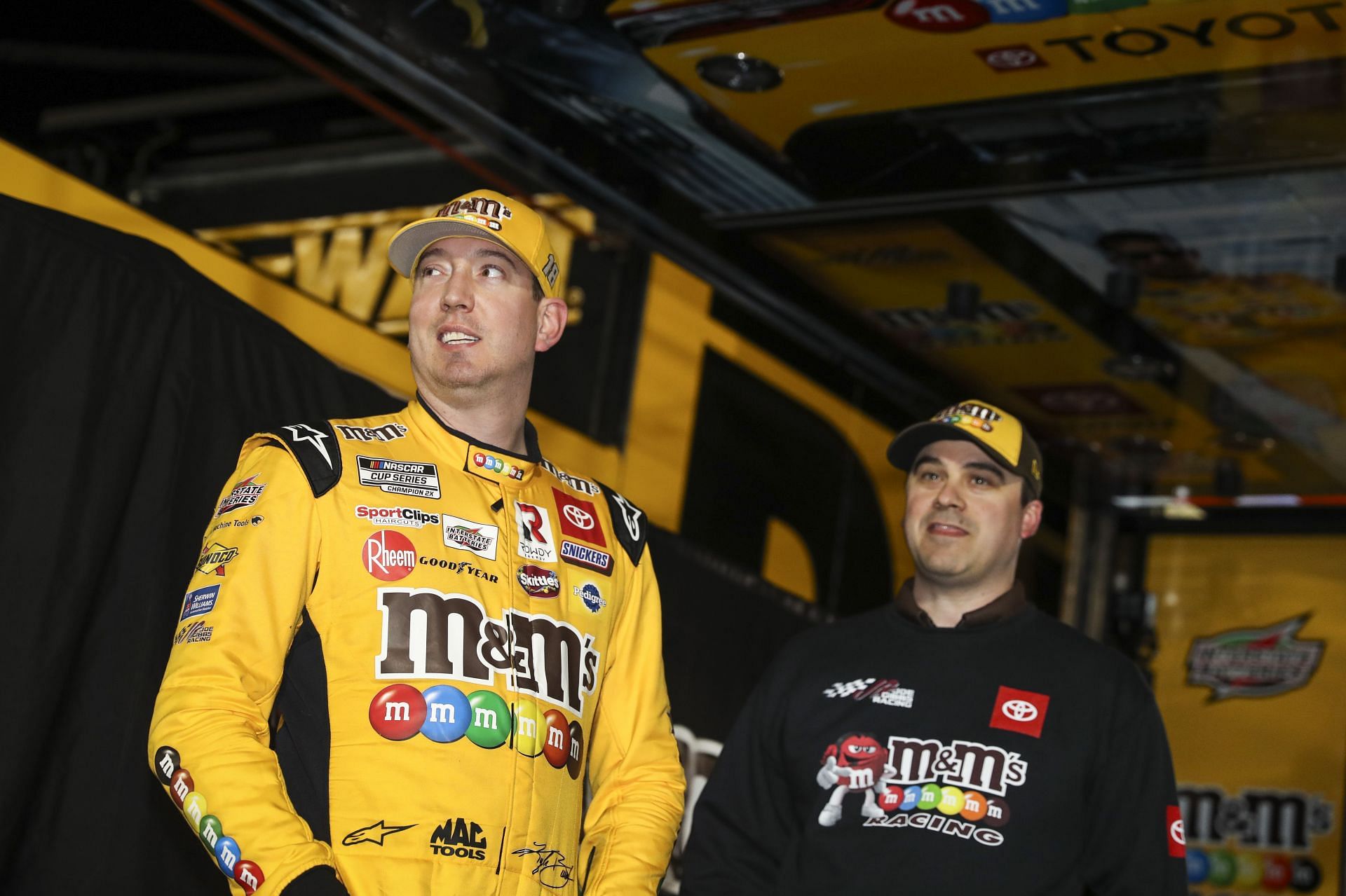 Kyle Busch at his hauler during the NASCAR Cup Series Busch Light Clash qualifying (Photo by Meg Oliphant/Getty Images)