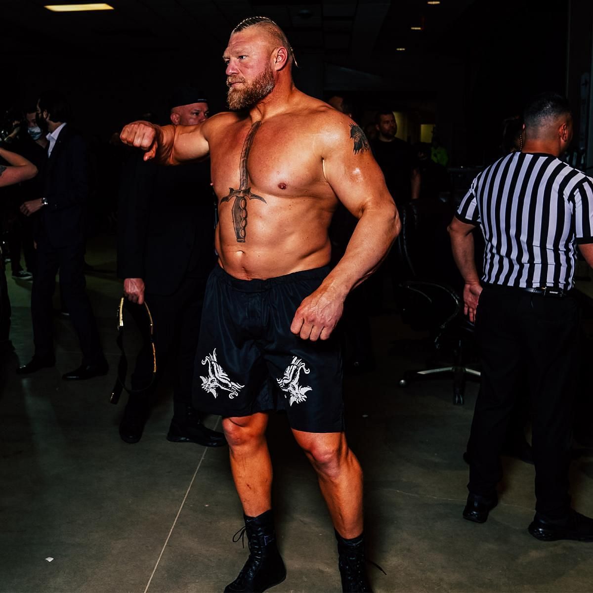 Brock Lesnar backstage at the Rumble