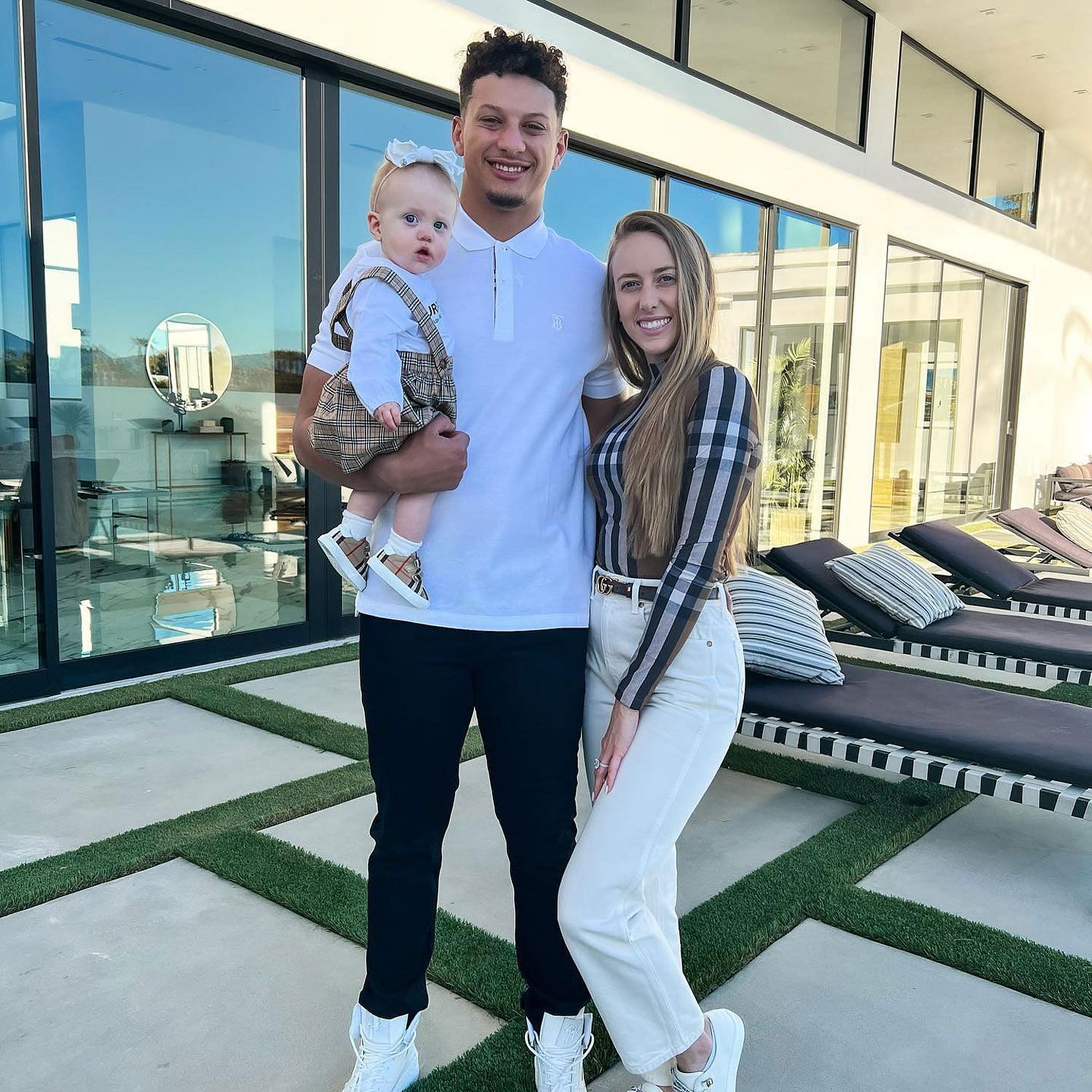 Patrick Mahomes, Brittany Matthews and Sterling Skye