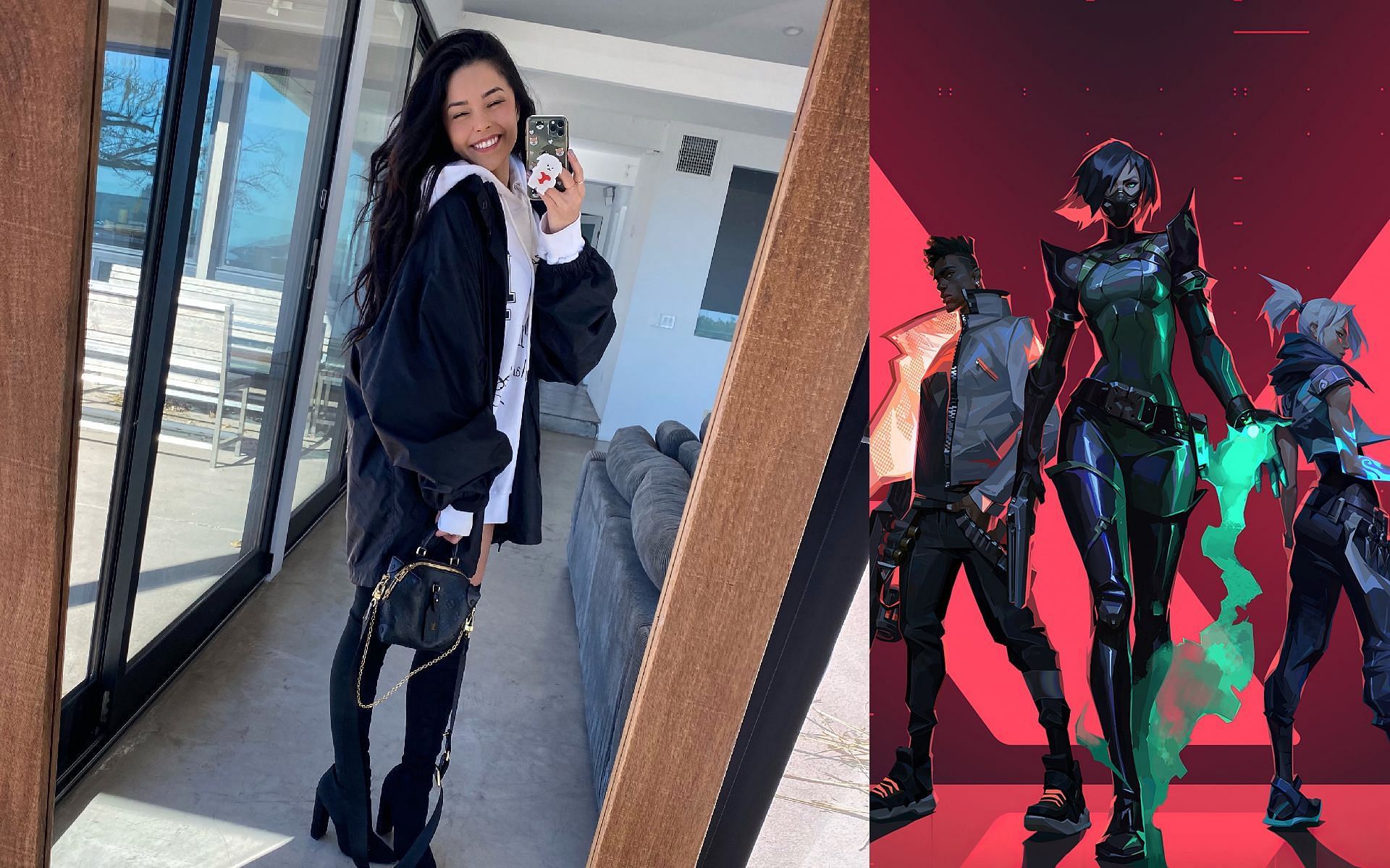 Valkyrae will cosplay as the Valorant Agent, Viper (Images via Valkyrae/Twitter)