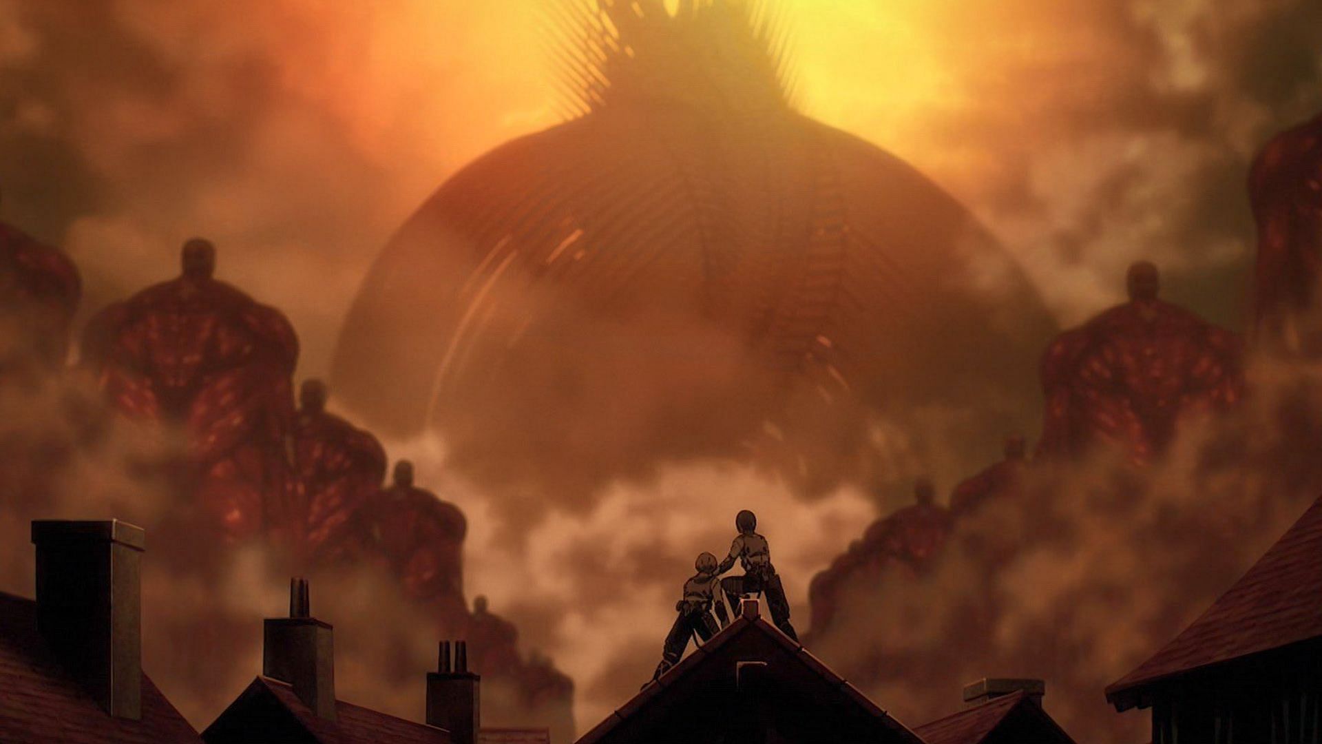 The Rumbling begins in Attack on Titan episode 80 (Image via MAPPA)