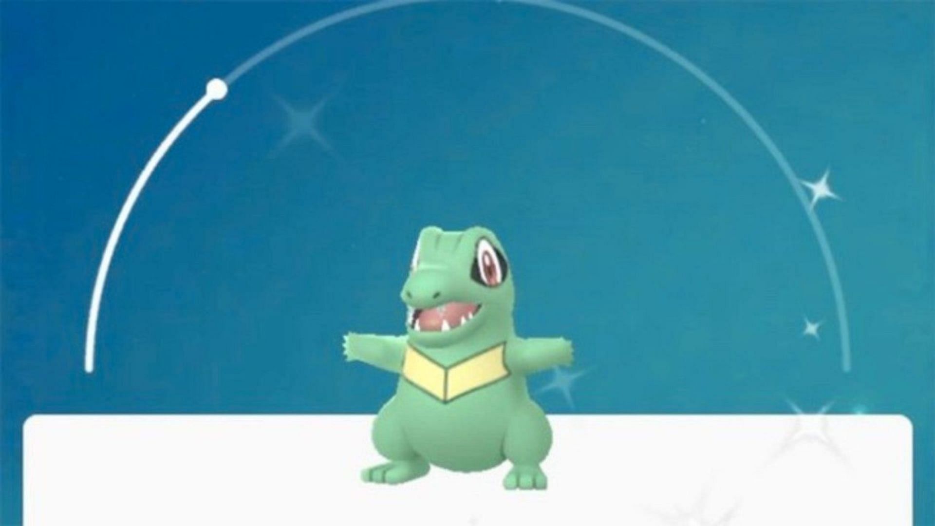 Shiny Totodile as it appears in Pokemon GO (Image via Niantic)