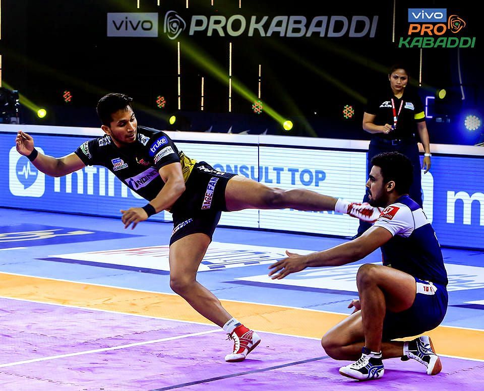 Adarsh T emerged as a reliable raider for the Telugu Titans in Pro Kabaddi 2022 (Image Source: PKL/Facebook)