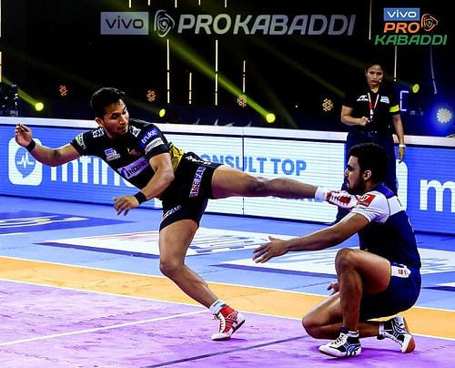 Adarsh T emerged as a reliable raider for the Telugu Titans in Pro Kabaddi 2022 (Image Source: PKL/Facebook)