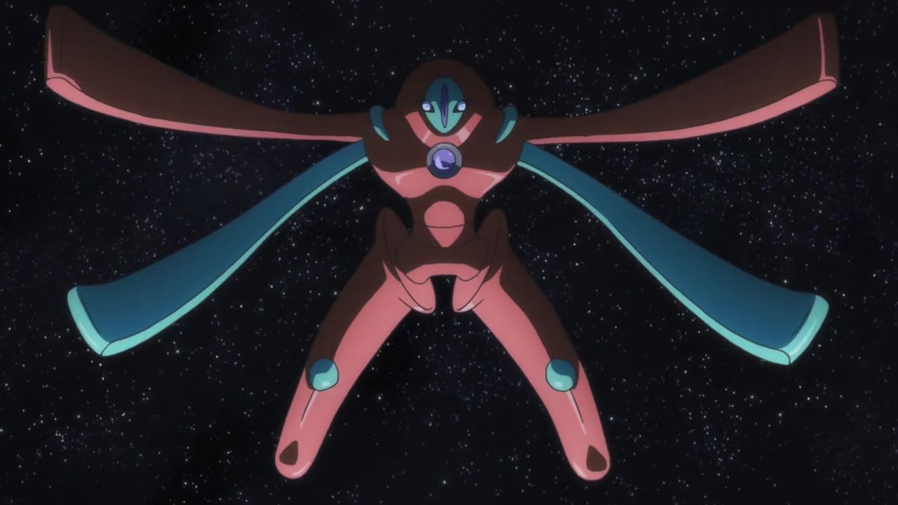 Deoxys&#039; defense form as it appears in the Pokemon Generations special (Image via The Pokemon Company)