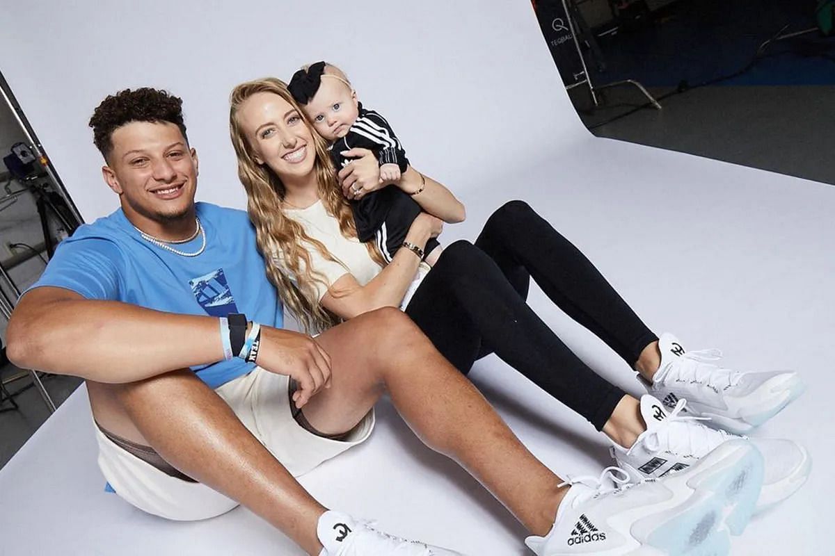 Patrick Mahomes and Brittany Matthews with baby Sterling