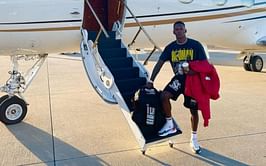 Watch: Fan surprises Israel Adesanya and his team with souvenirs in Houston