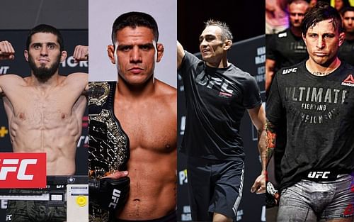 (L-R) Islam Makhachev; Rafael Dos Anjos via Instagram/ rdosanjosmma;Tony Ferguson;Gregor Gillespie via Instagram/gregorthegift