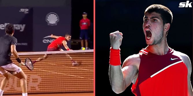 Watch: Carlos Alcaraz channels his inner Rafael Nadal to leave Jaume Munar flat-footed during Rio Open encounter