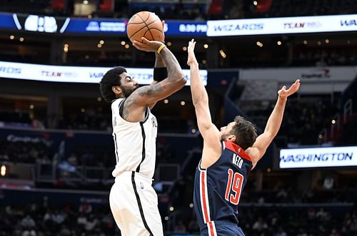 Brooklyn Nets v Washington Wizards: Kyrie Irving shoots