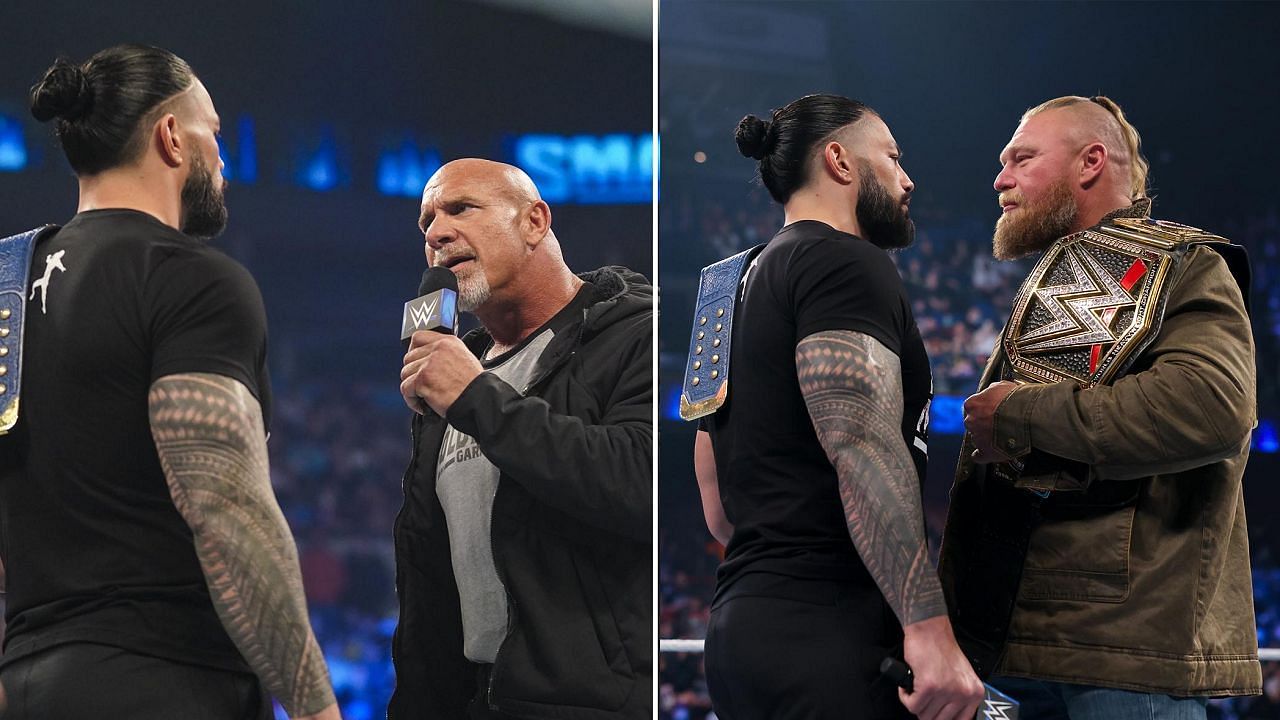 Roman Reigns&#039; face-offs with Goldberg and Brock Lesnar
