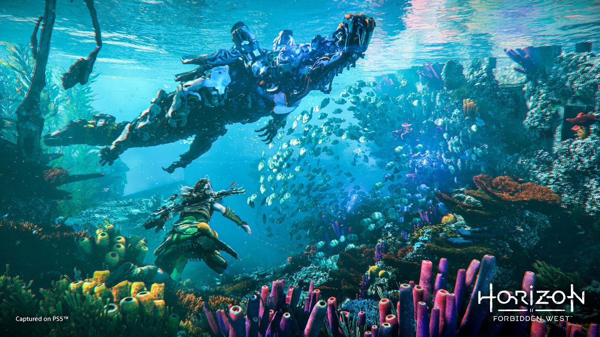 Aloy exploring underwater in Forbidden West (Image via Horizon Wiki)