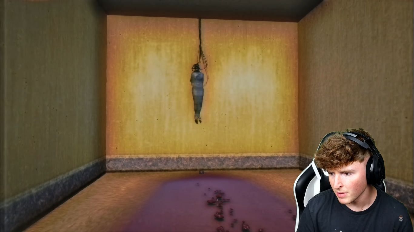 A body hanging in GTA 5 Backrooms (Image via Caylus/YouTube)