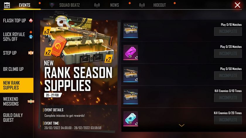 Free Fire MAX Rank season supplies: Get free Diamond Royale vouchers ...