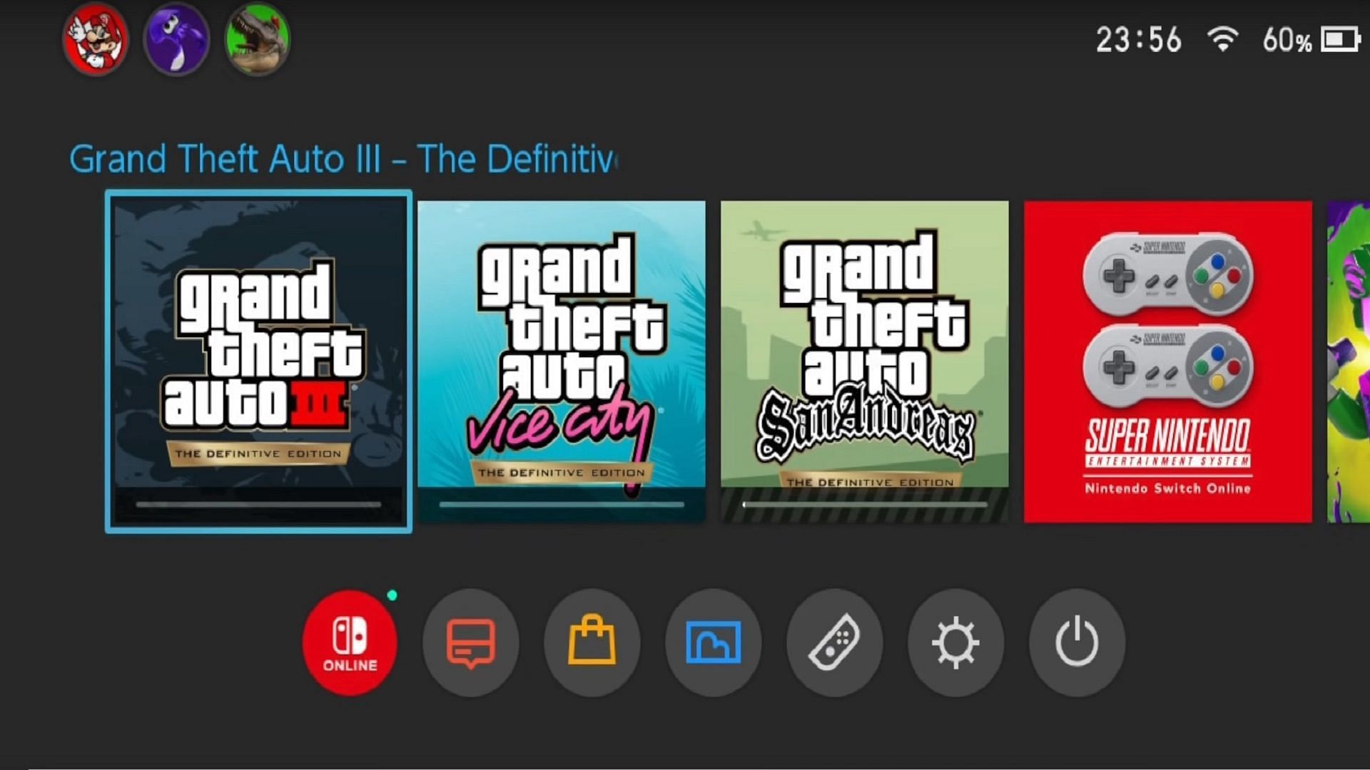 The GTA Trilogy update queued on the Switch (Image via MrBossFTW/YouTube)