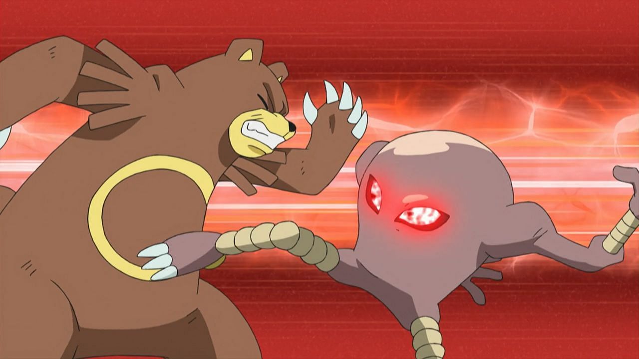 Hitmonlee using Close Combat in the anime (Image via The Pokemon Company)