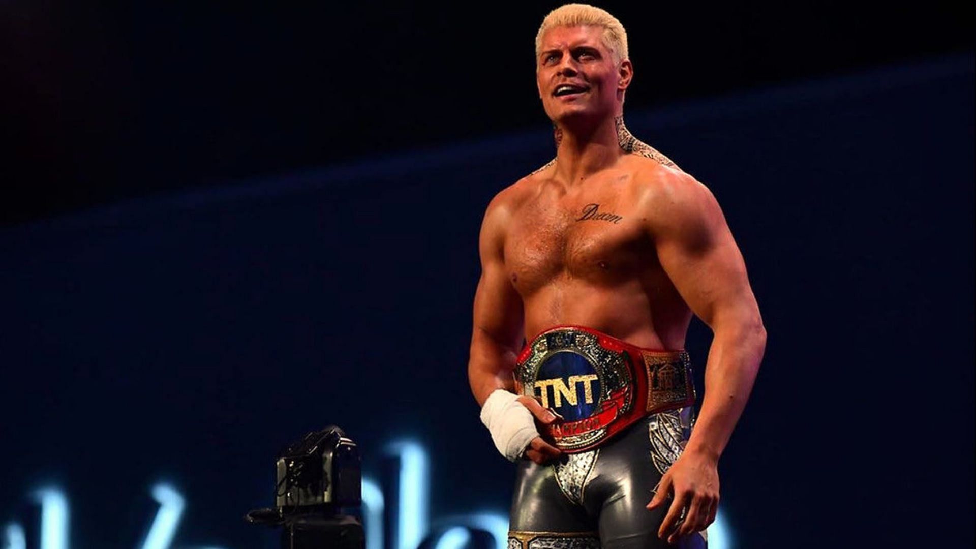 Cody Rhodes with the AEW TNT Championship