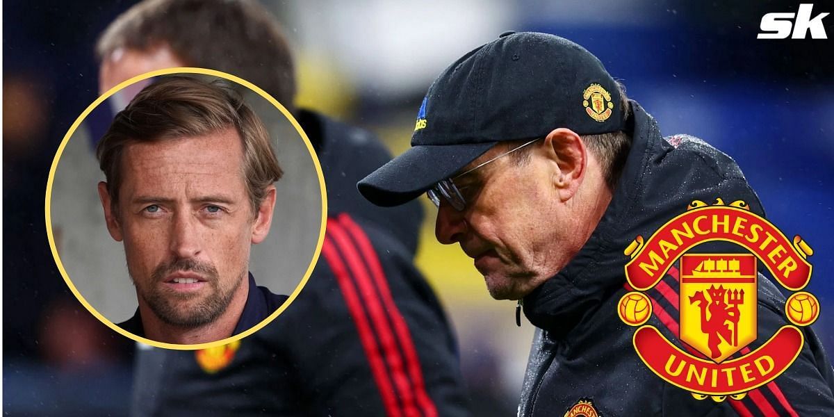 Manchester United manager Ralf Rangnick; (inset) Peter Crouch.