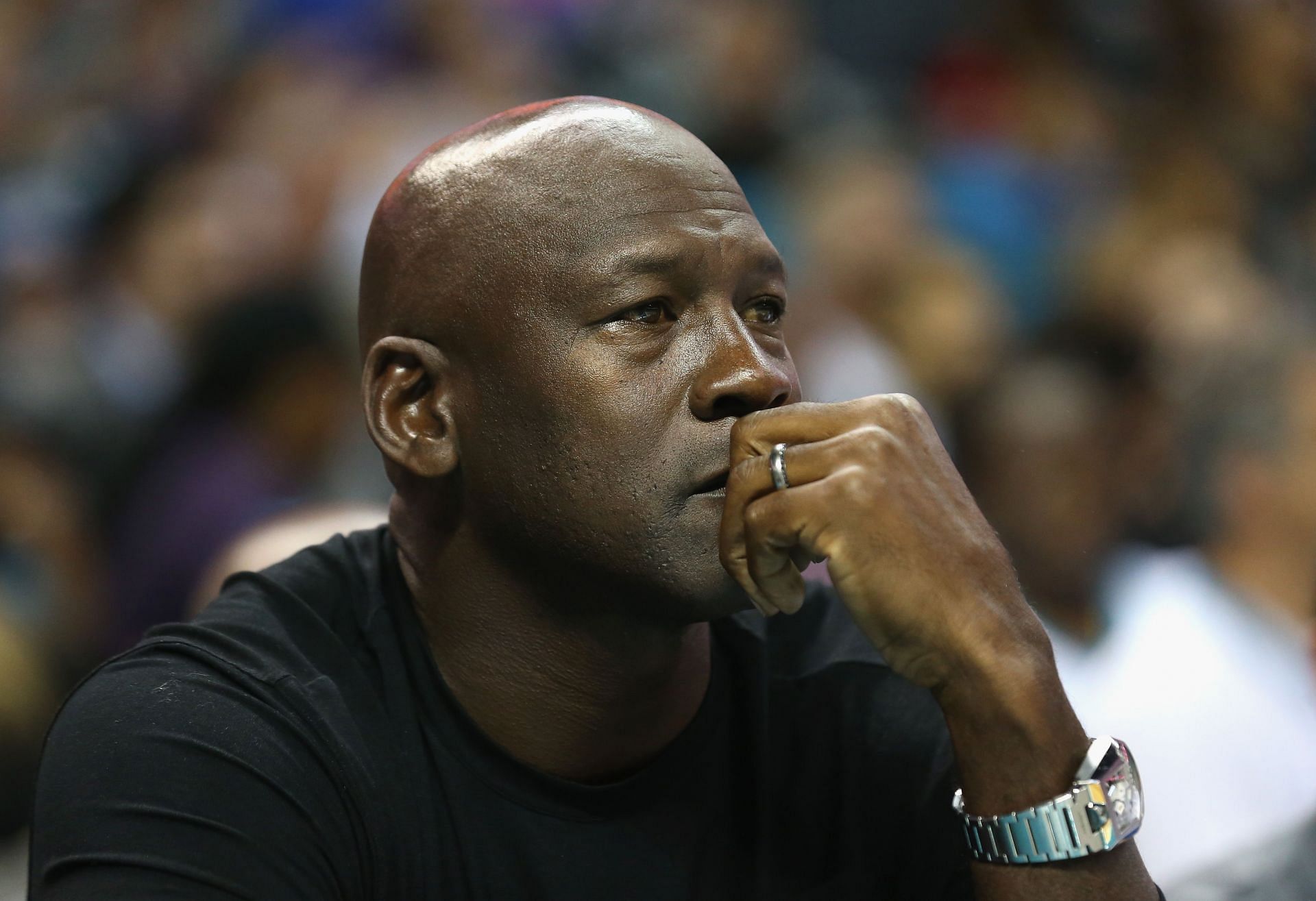 Michael Jordan at a Charlotte Hornets game