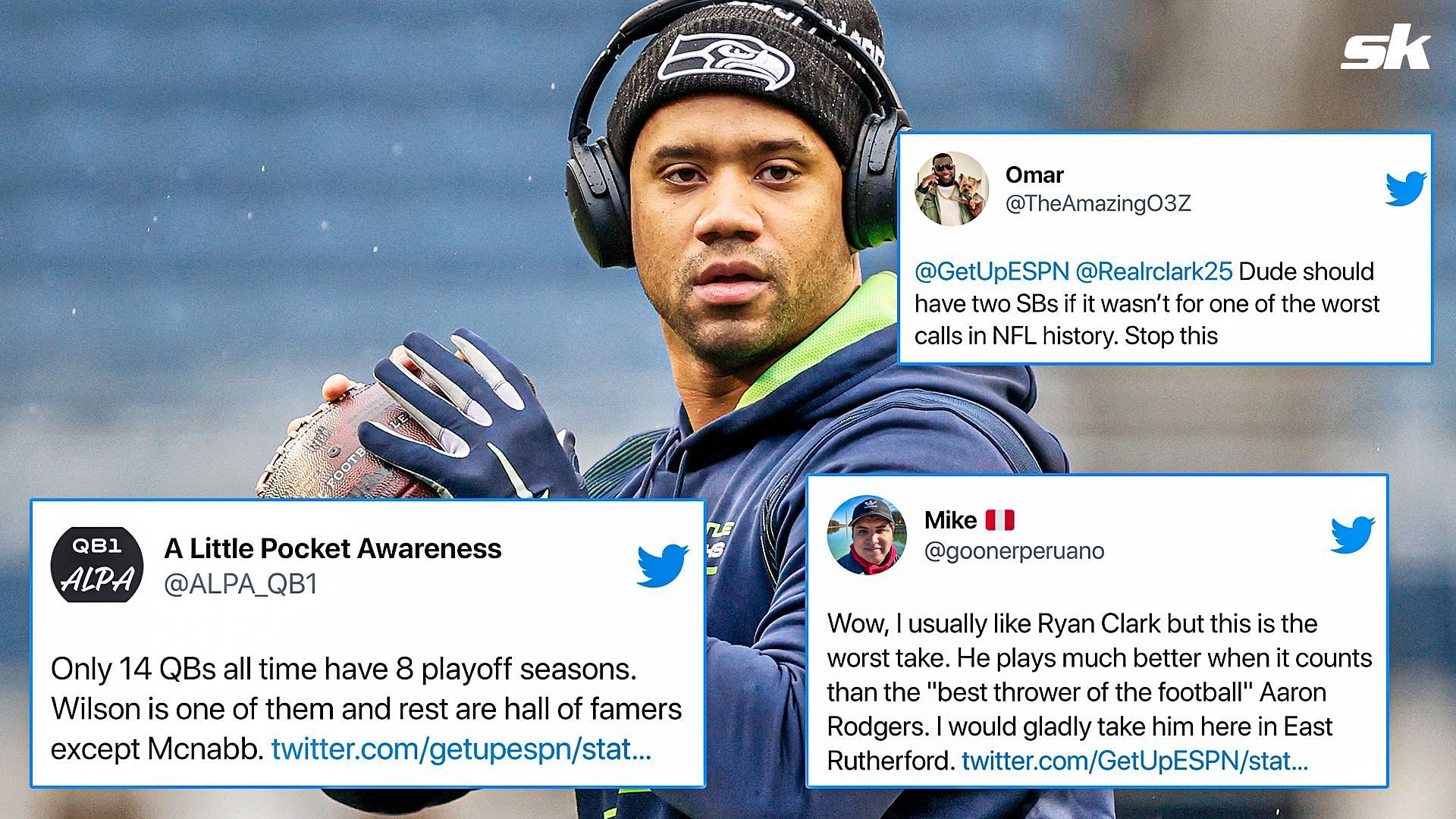 Seattle Seahawks QB Russell Wilson and Tweets regarding Ryan Clark&#039;s comments
