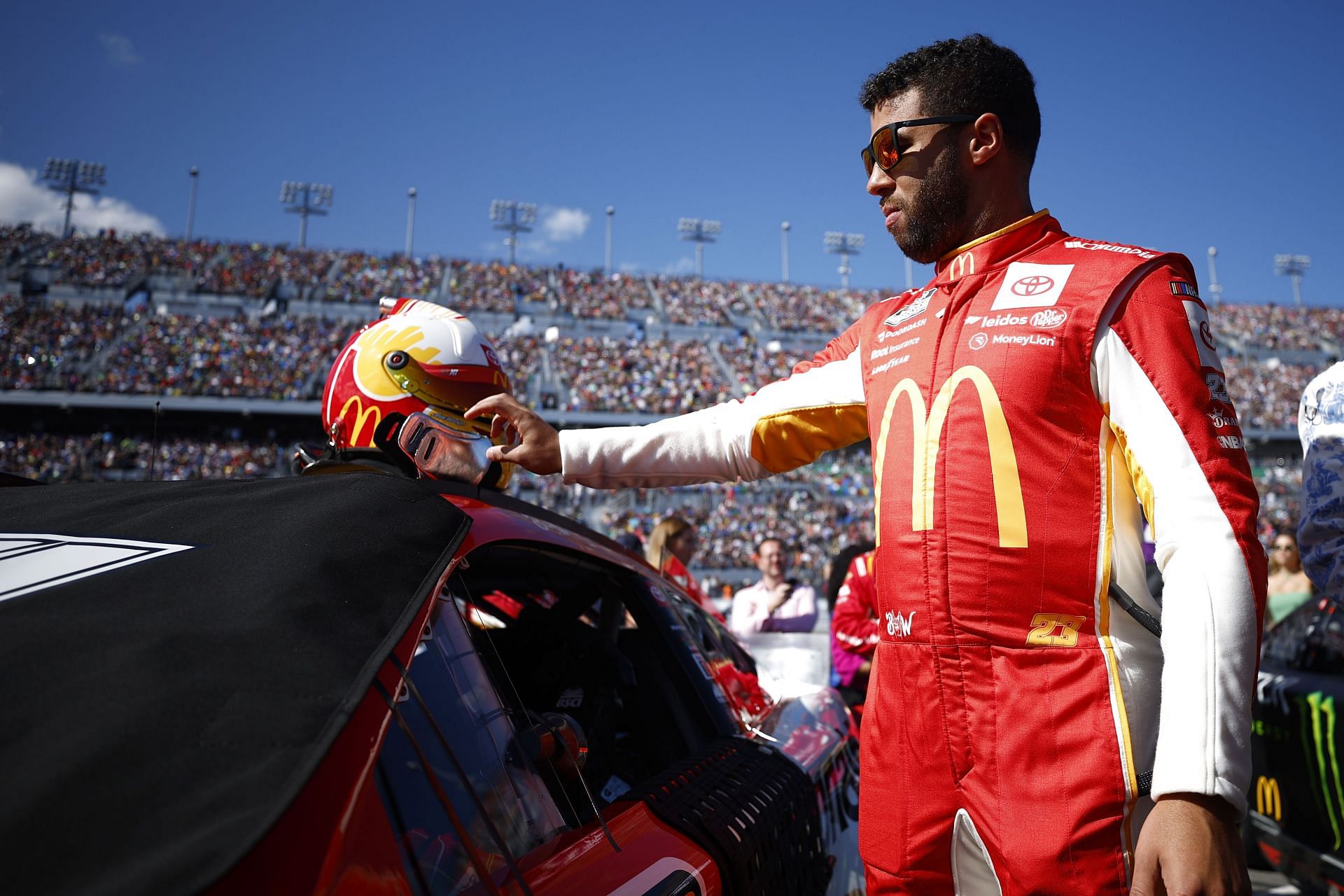 Bubba Wallace Jr. on the grid before the start of the 64th Annual Daytona 500 (Photo by Jared C. Tilton/Getty Images)