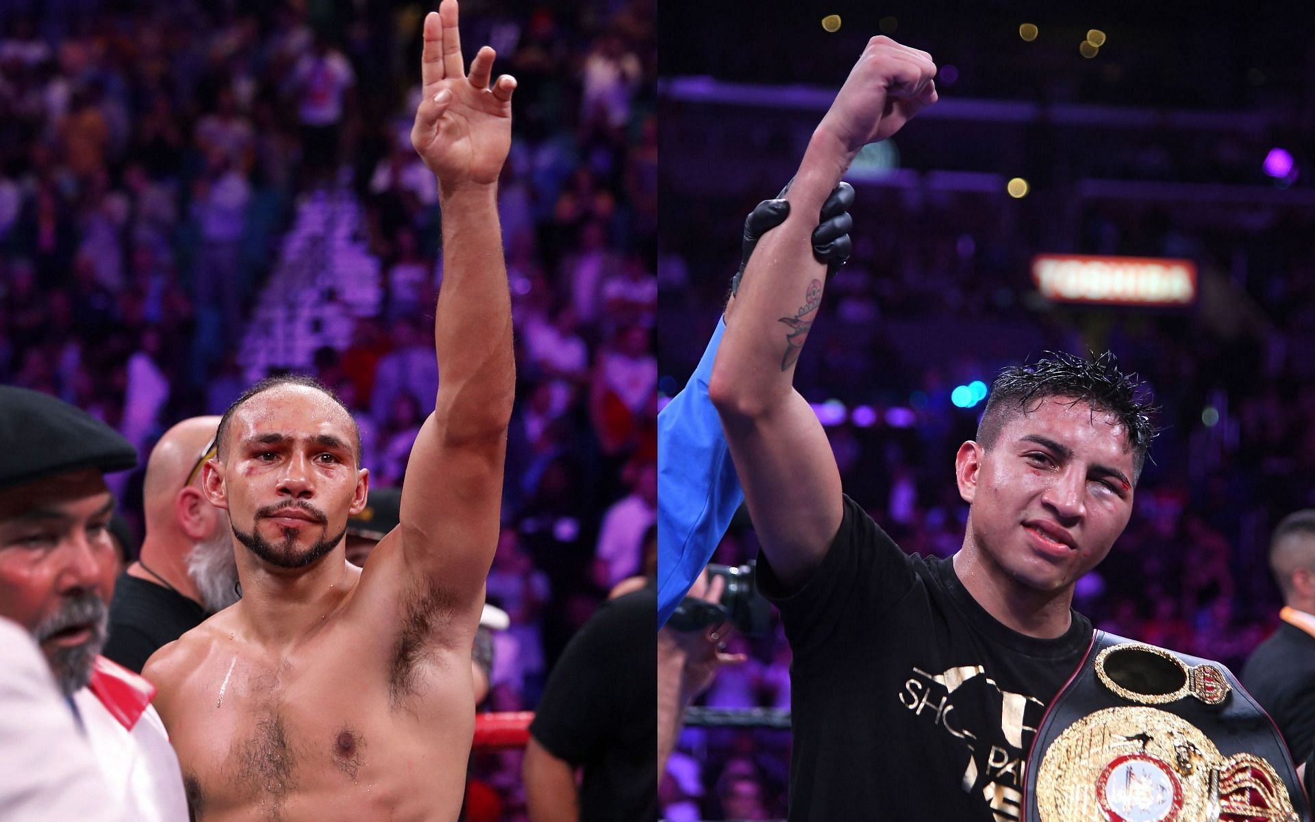 Keith Thurman (L) is confident ahead of his bout against Mario Barrios (R)