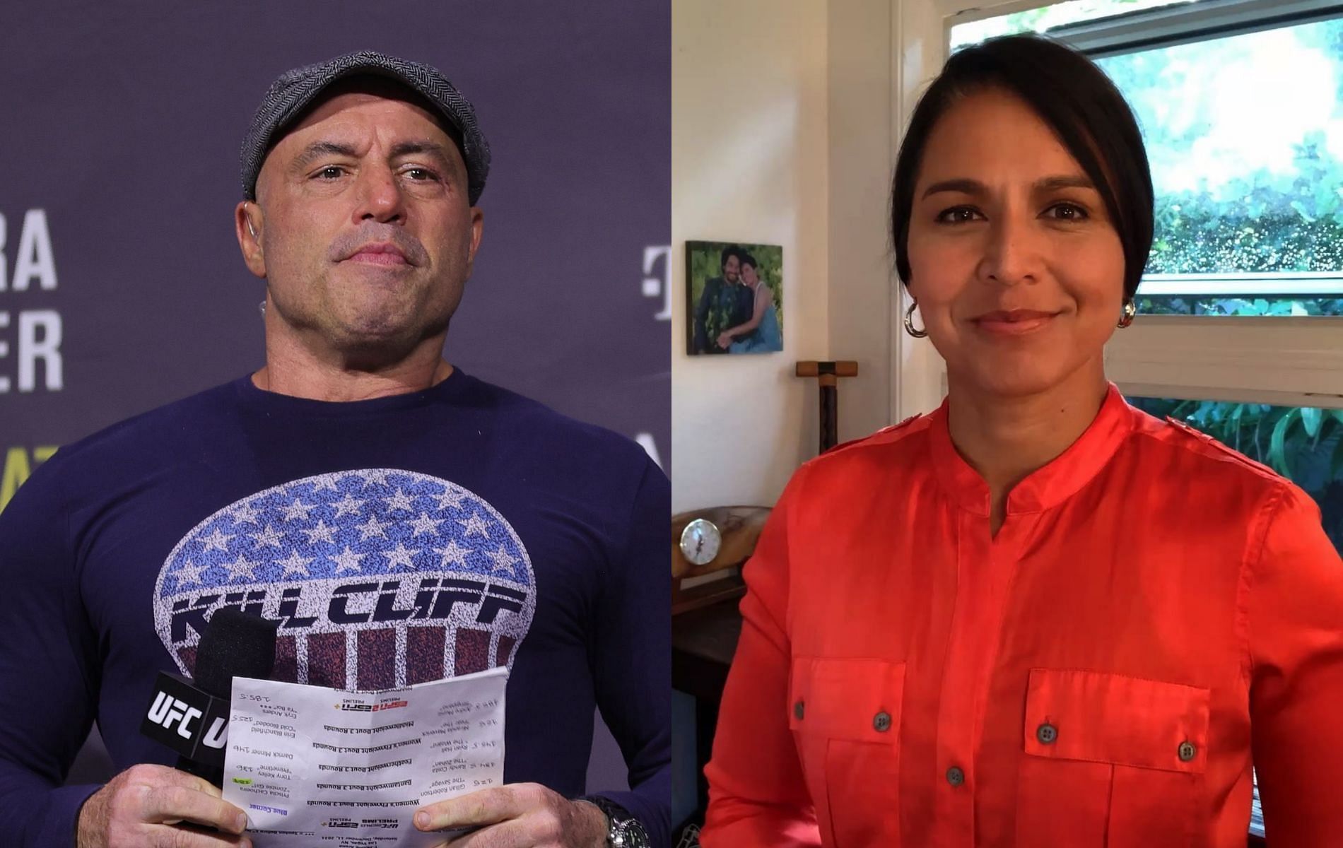 Joe Rogan (left) Tulsi Gabbard (right) [Image Credits- @tusligabbard on Instagram]