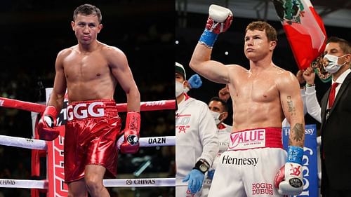 Gennady Golovkin (left) and Canelo Alvarez (right)