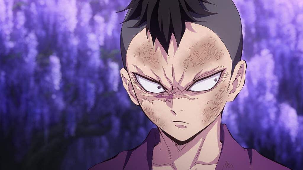 Genya Shinazugawa, as seen in the anime Demon Slayer: Kimetsu no Yaiba (Image via Ufotable)