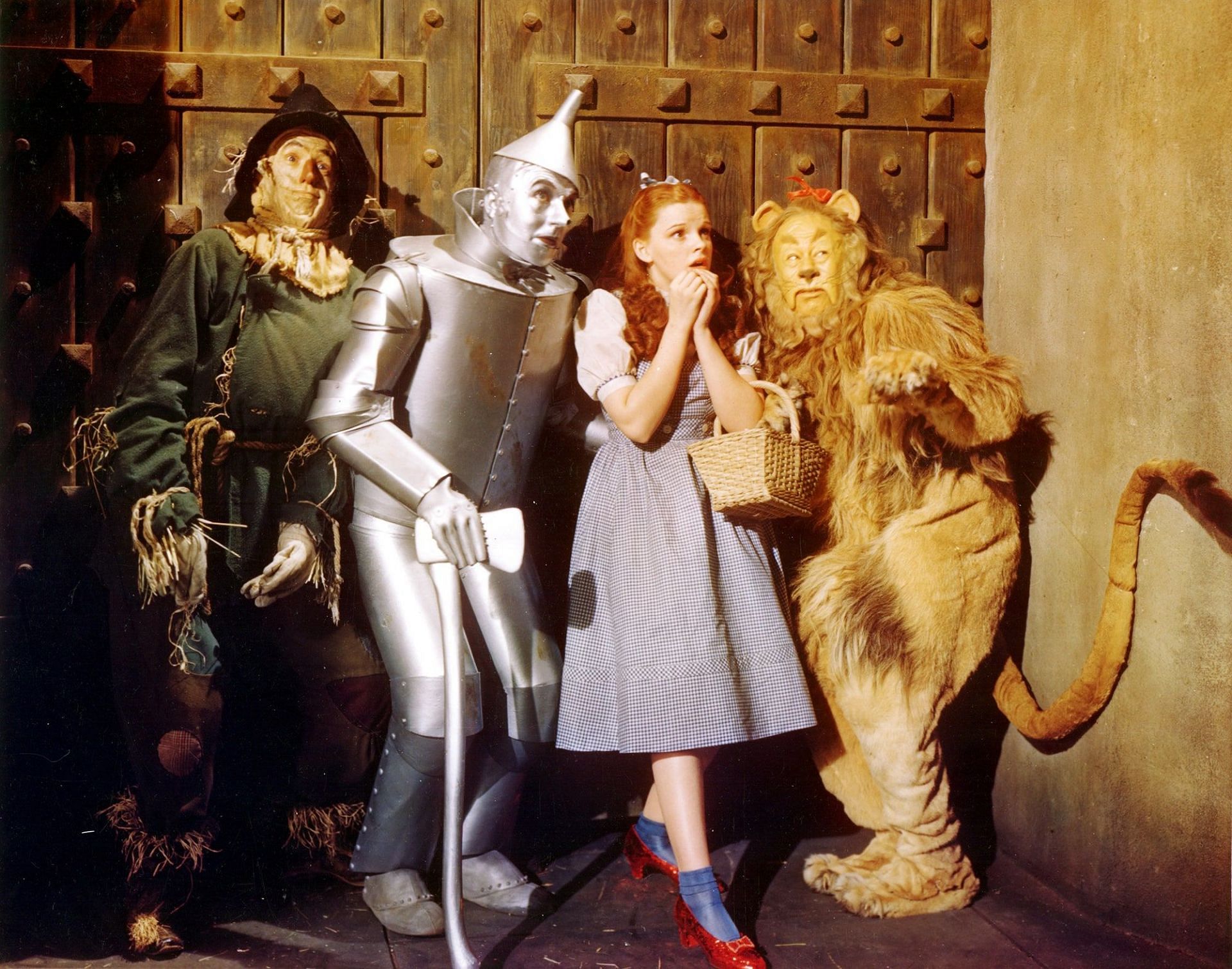 Scarecrow, Tinman, Dorothy and Lion (Image via MGM)