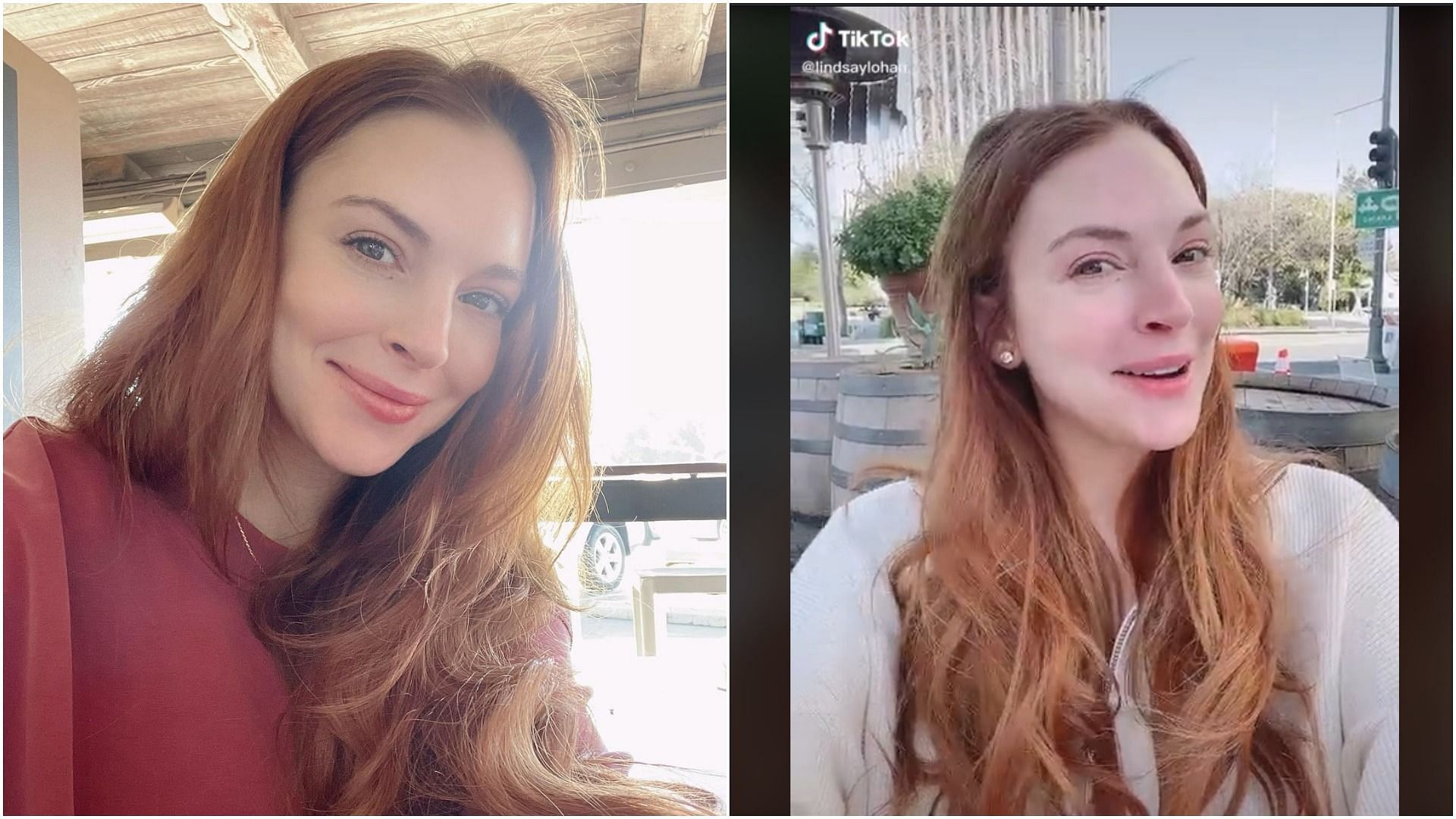 Lindsay Lohan is active on TikTok (Image via @lindsaylohan/Instagram and @lindsaylohan/TikTok)