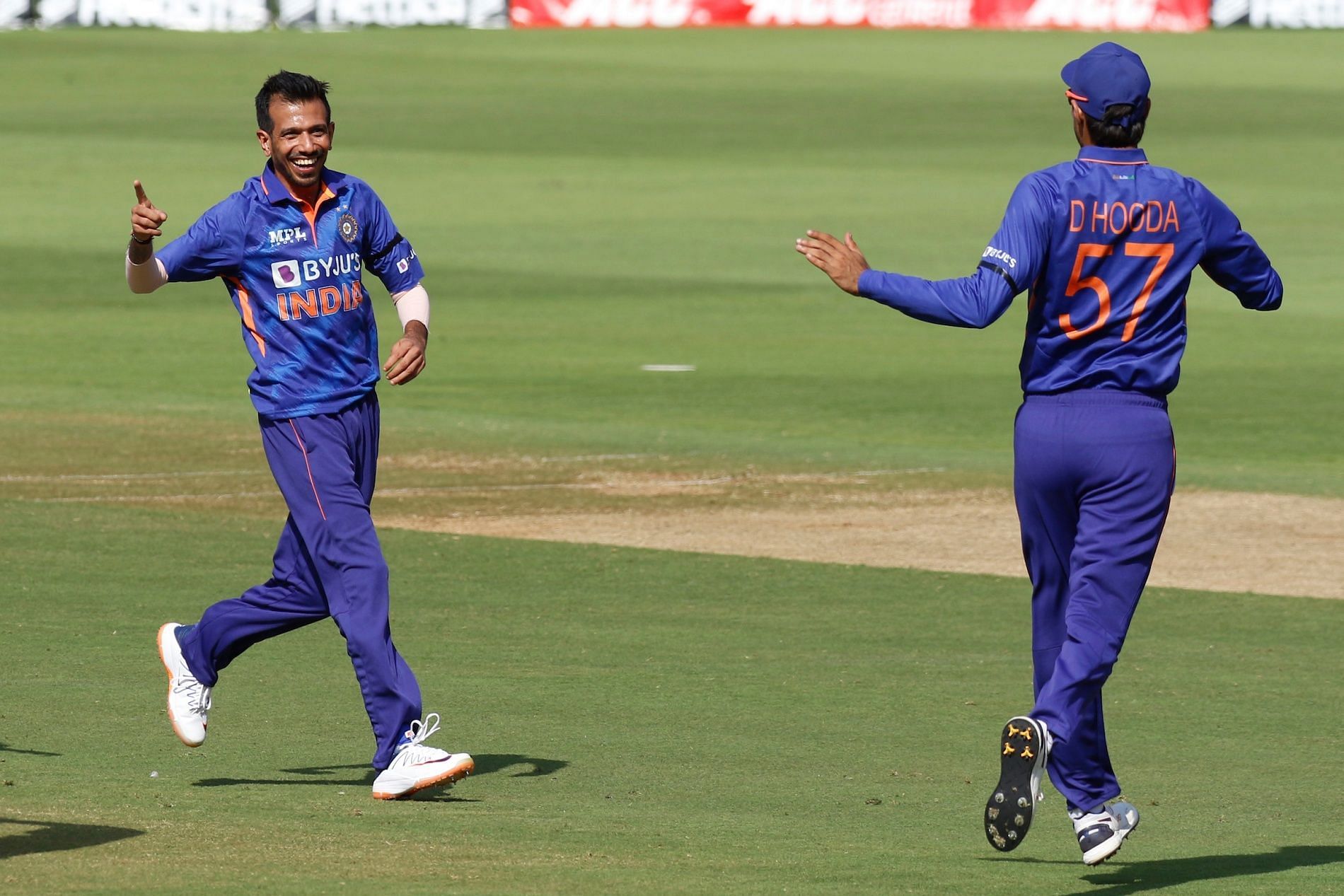 Yuzvendra Chahal celebrates a wicket. Pic: ICC