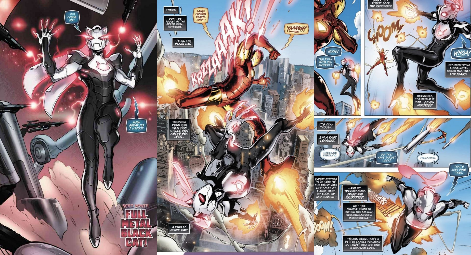 Iron Man vs Black Cat in Black Cat issue #11/#12 (image via Marvel Comics)